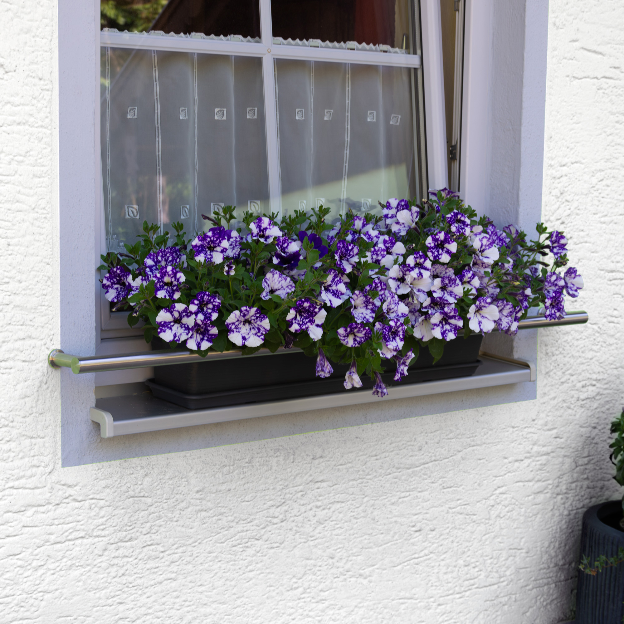 Blumenkastenhalterung Edelstahl für Fensterbank Edelstahl für Fensterbank