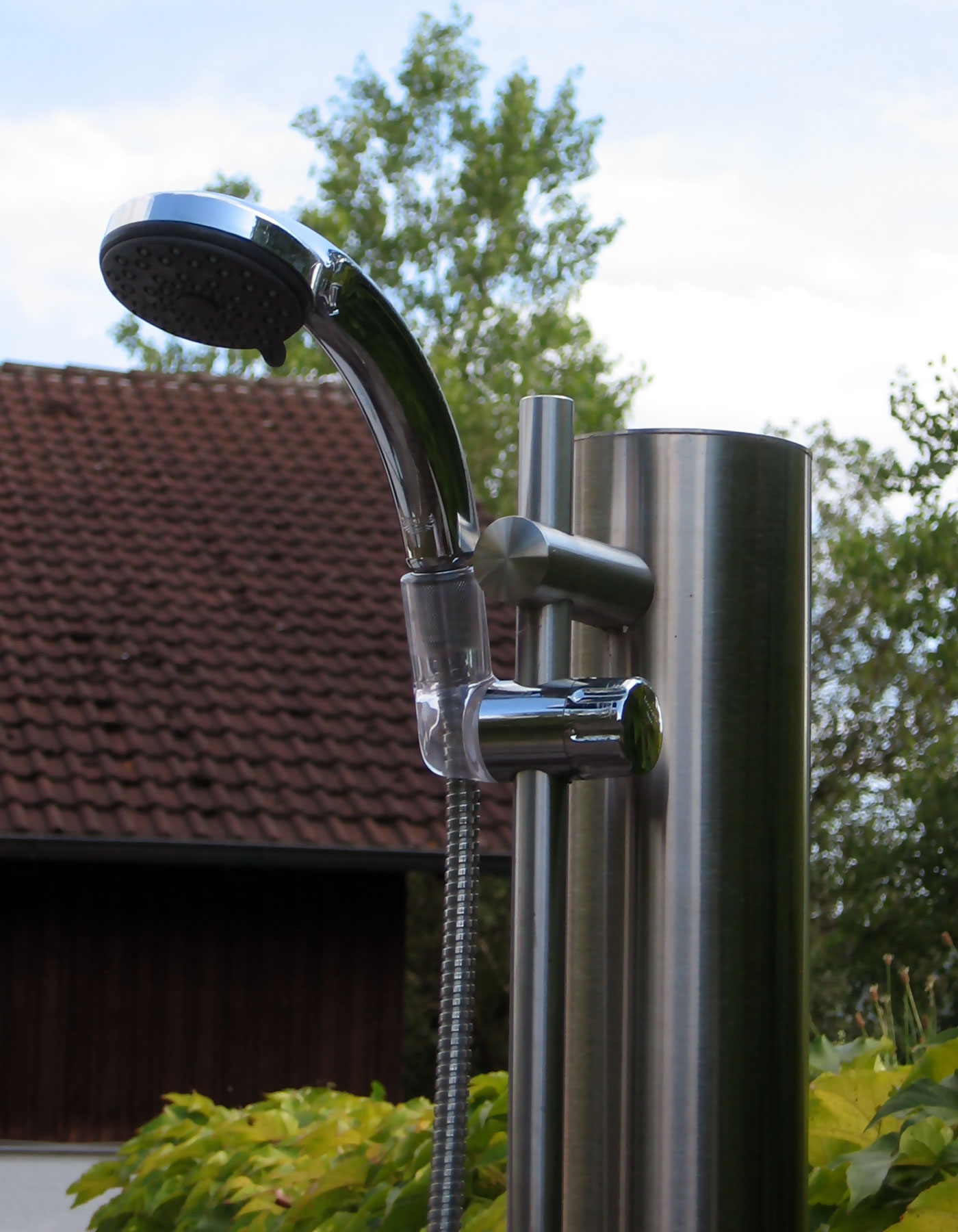 Gartendusche Duschsäule Edelstahl DuschkopfGartendusche Duschsäule Edelstahl