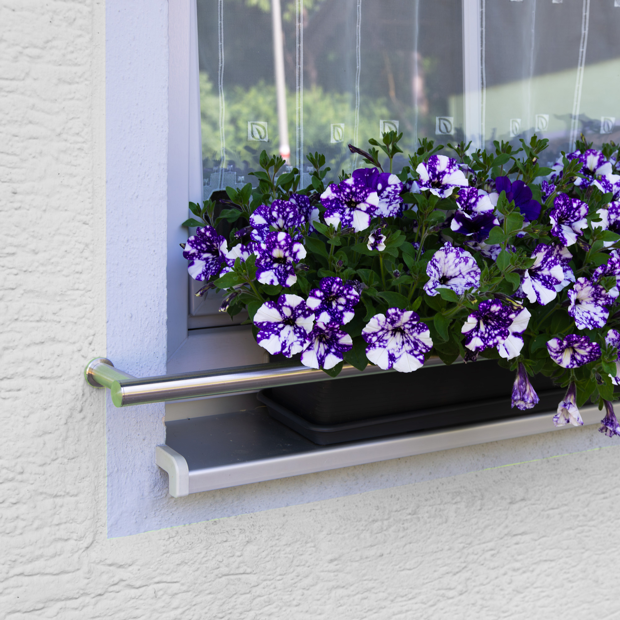 Blumenkastenhalterung Edelstahl für Fensterbank Edelstahl für Fensterbank
